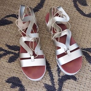 Gold Sandles Ankle Strap